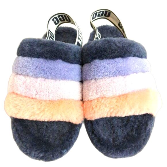Ugg Purple Shearling Fluff Yeah Slide Sandal - Size 6 - Picture 1 of 5